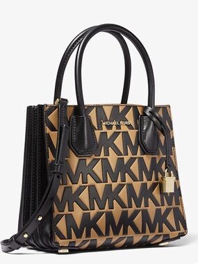 MICHAEL KORS Mercer Medium Logo-Embossed Leather Accordion Crossbody Bag